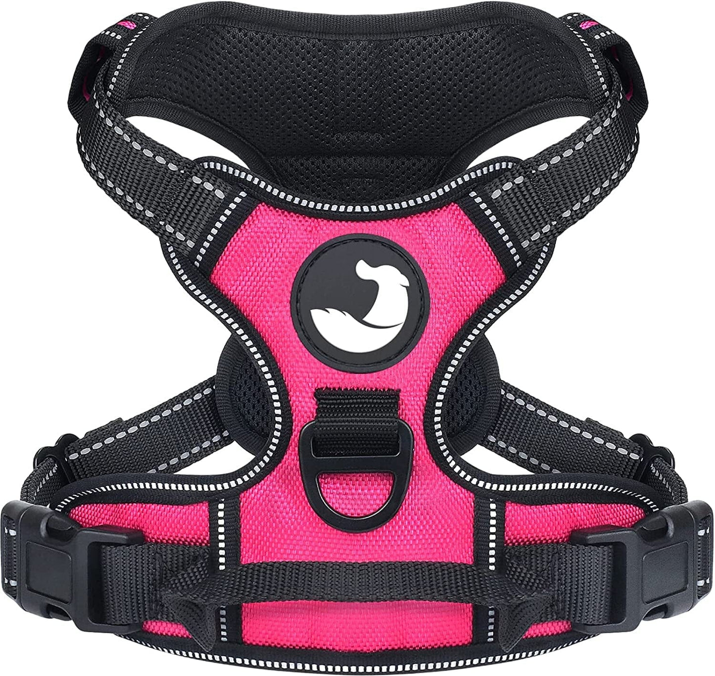 Joytale No Pull Dog Harness Large Dogs, Reflective No Choke Pet Vest with Front and Back 2 Leash Clips, Soft Padded Harnesses with Easy Control Handle for Training and Walking, Black, L Animals & Pet Supplies > Pet Supplies > Dog Supplies > Dog Apparel Joytale Hot Pink Small 