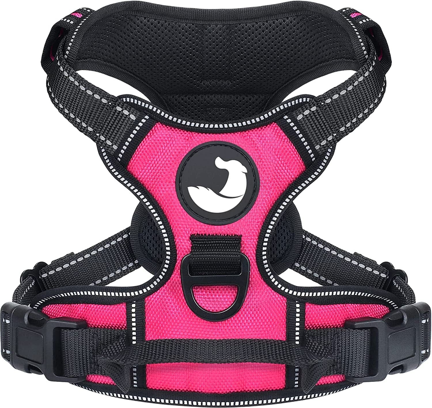 Joytale No Pull Dog Harness Large Dogs, Reflective No Choke Pet Vest with Front and Back 2 Leash Clips, Soft Padded Harnesses with Easy Control Handle for Training and Walking, Black, L Animals & Pet Supplies > Pet Supplies > Dog Supplies > Dog Apparel Joytale Hot Pink Small 