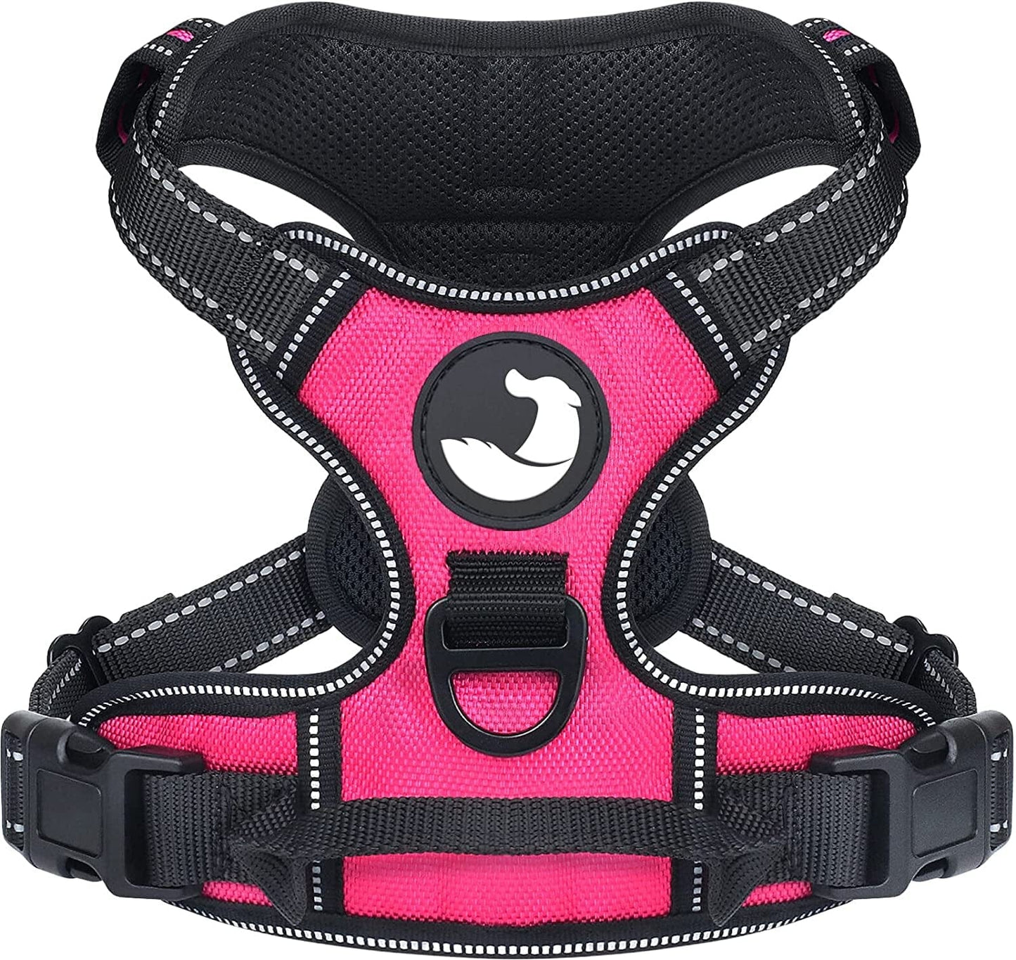 Joytale No Pull Dog Harness Large Dogs, Reflective No Choke Pet Vest with Front and Back 2 Leash Clips, Soft Padded Harnesses with Easy Control Handle for Training and Walking, Black, L Animals & Pet Supplies > Pet Supplies > Dog Supplies > Dog Apparel Joytale Hot Pink X-Large 