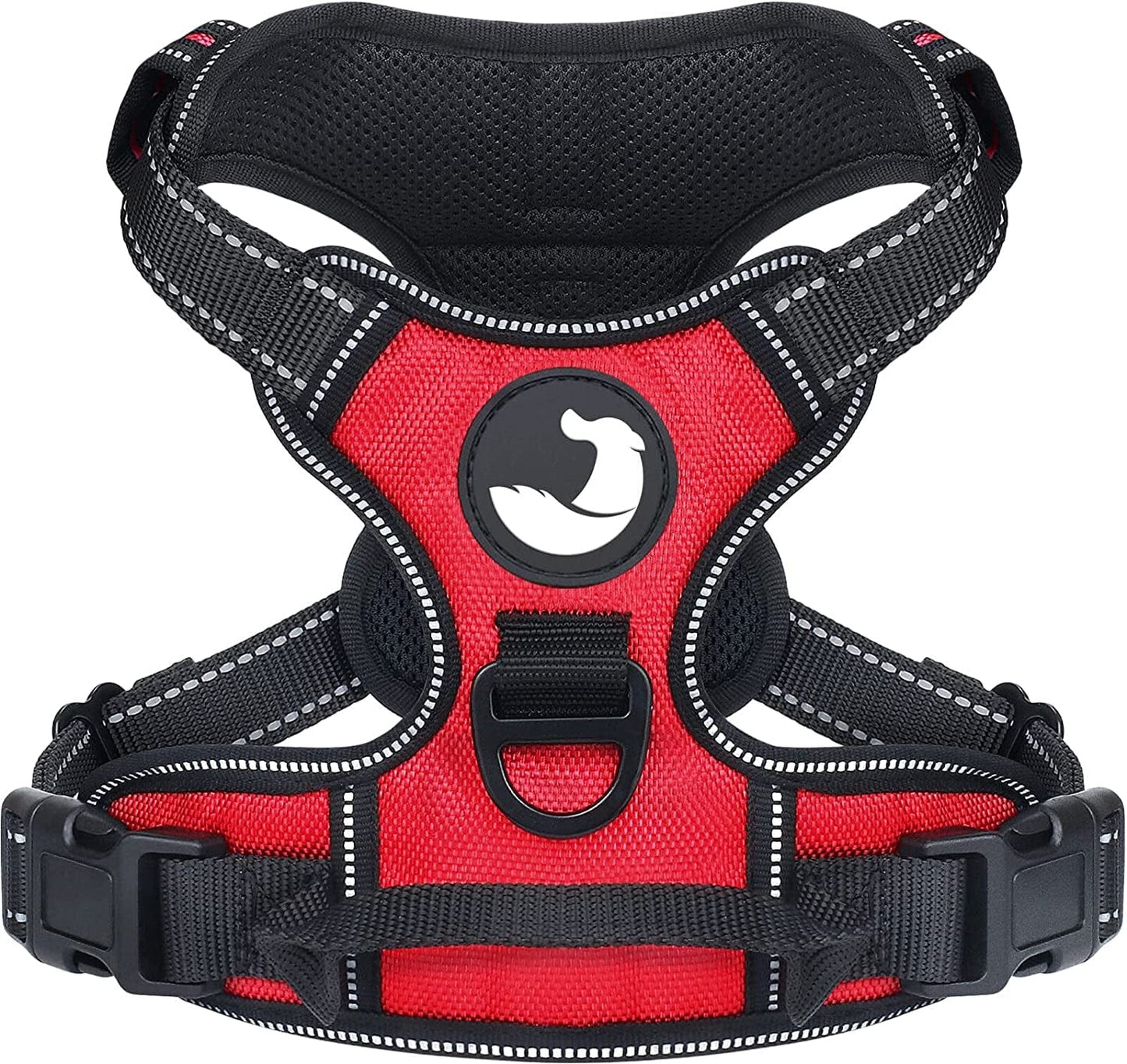 Joytale No Pull Dog Harness Large Dogs, Reflective No Choke Pet Vest with Front and Back 2 Leash Clips, Soft Padded Harnesses with Easy Control Handle for Training and Walking, Black, L Animals & Pet Supplies > Pet Supplies > Dog Supplies > Dog Apparel Joytale Red X-Large 