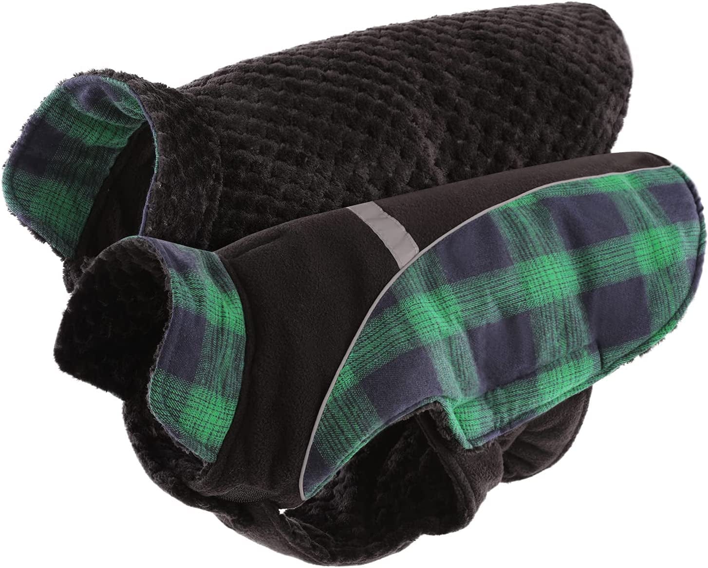 JUDYBRIDAL Winter Dog Coat,Reversible Reflective Windproof Plaid Pet Vest,British Style Warm Cozy Dog Cold Weather Jacket,Thickening Pet Apparel for Small Medium and Large Dogs (XS | Green) Animals & Pet Supplies > Pet Supplies > Dog Supplies > Dog Apparel JUDYBRIDAL Green X-Large 