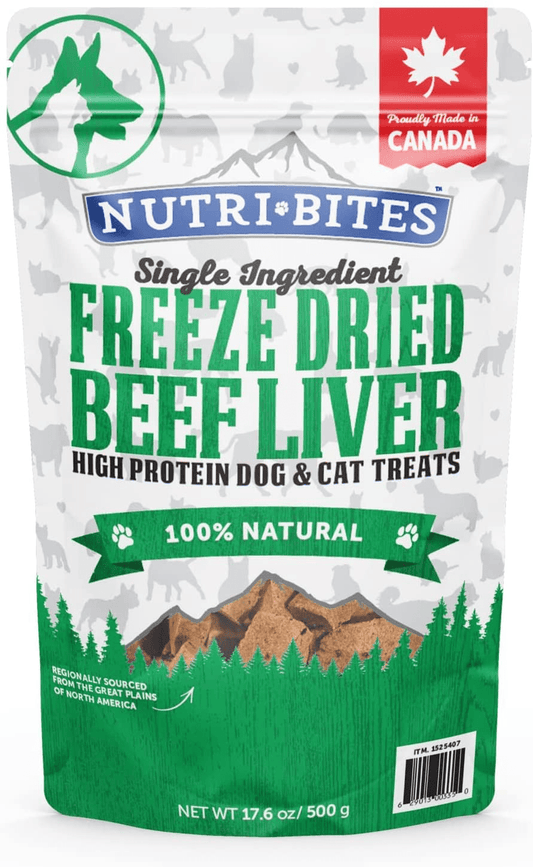 (Jumbo Bag) Nutri Bites Beef Liver Dog Cat Treats Freeze Dried High Protein Premium Quality Single Ingredients 17.6 Oz Animals & Pet Supplies > Pet Supplies > Dog Supplies > Dog Treats Nutri Bites   