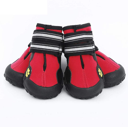 Junbo Petilleur 4Pcs Dog Shoes Waterproof Dog Boots Anti-Skid with Reflective Strap for Outdoor Activities (M) Animals & Pet Supplies > Pet Supplies > Dog Supplies > Dog Apparel Petilleur   