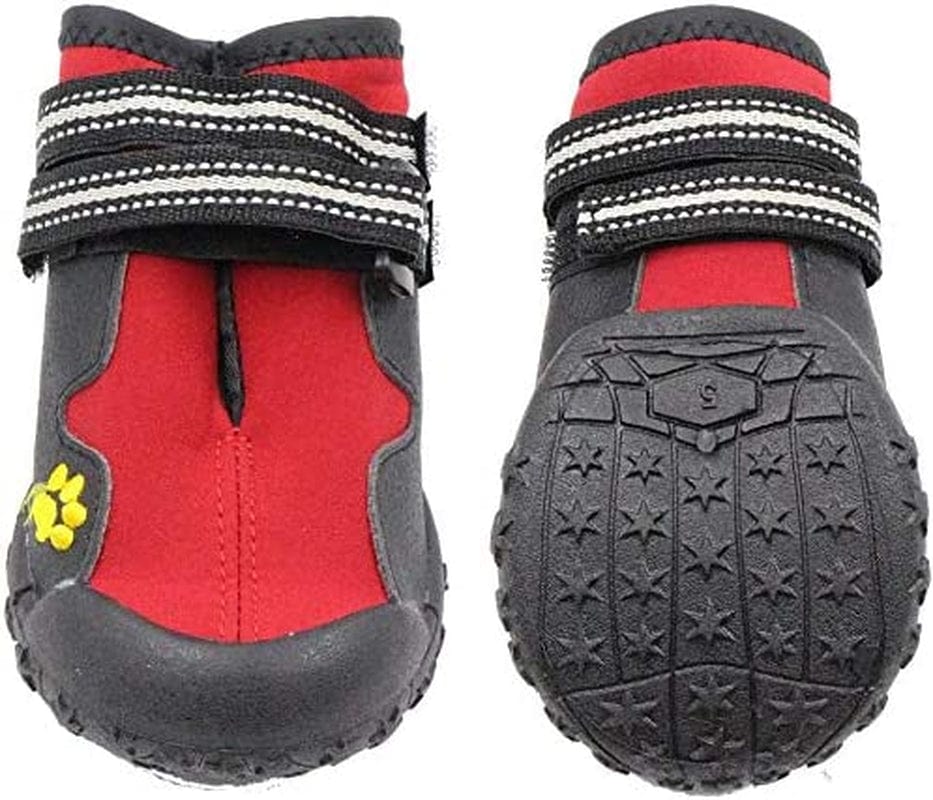 Junbo Petilleur 4Pcs Dog Shoes Waterproof Dog Boots Anti-Skid with Reflective Strap for Outdoor Activities (M) Animals & Pet Supplies > Pet Supplies > Dog Supplies > Dog Apparel Petilleur   