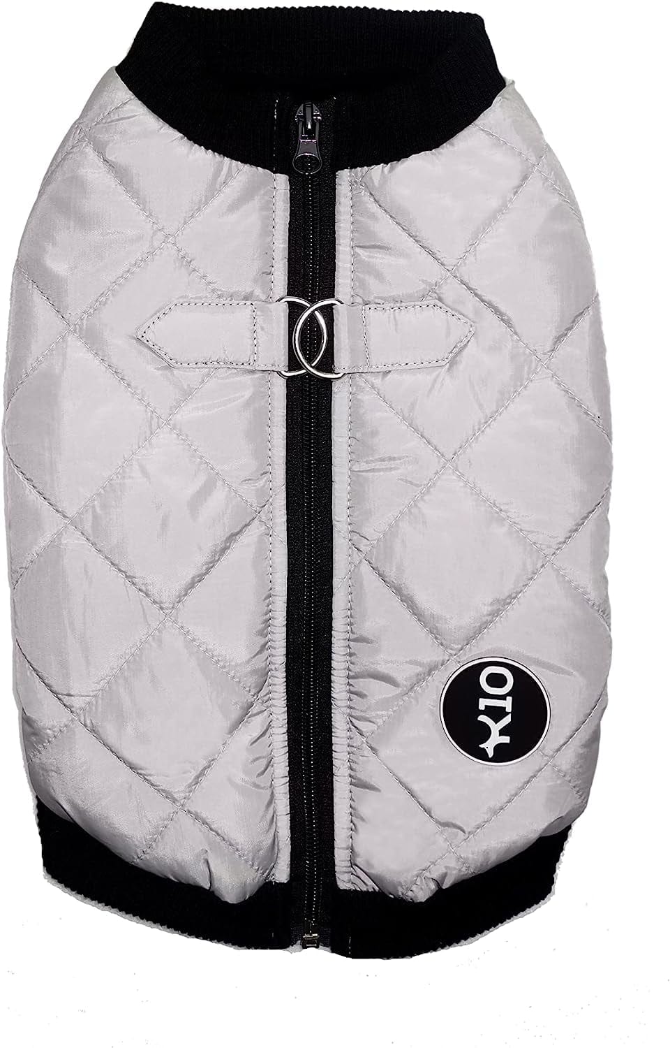 K10 Quiltee Coat - Warm Dog Coat with Leash Attachment - Water Resistant Jacket with Leash Ring - Built in D Ring Harness - Fleece Lined Vest - Lighter than a Sweater - Small Dogs (XS, Silver Grey) Animals & Pet Supplies > Pet Supplies > Dog Supplies > Dog Apparel K10   