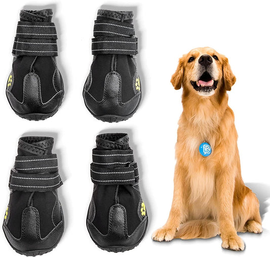 Kcgosz Outdoor Dog Shoes, Waterproof Dog Boots, Pet Rain Boots, Running Shoes for Medium and Large Dogs, with Two Reflective Fixing Straps and Sturdy Non-Slip Soles Animals & Pet Supplies > Pet Supplies > Dog Supplies > Dog Apparel Kcgosz Size 6:3.0"x2.5"(L*W) for 52-66 lbs  