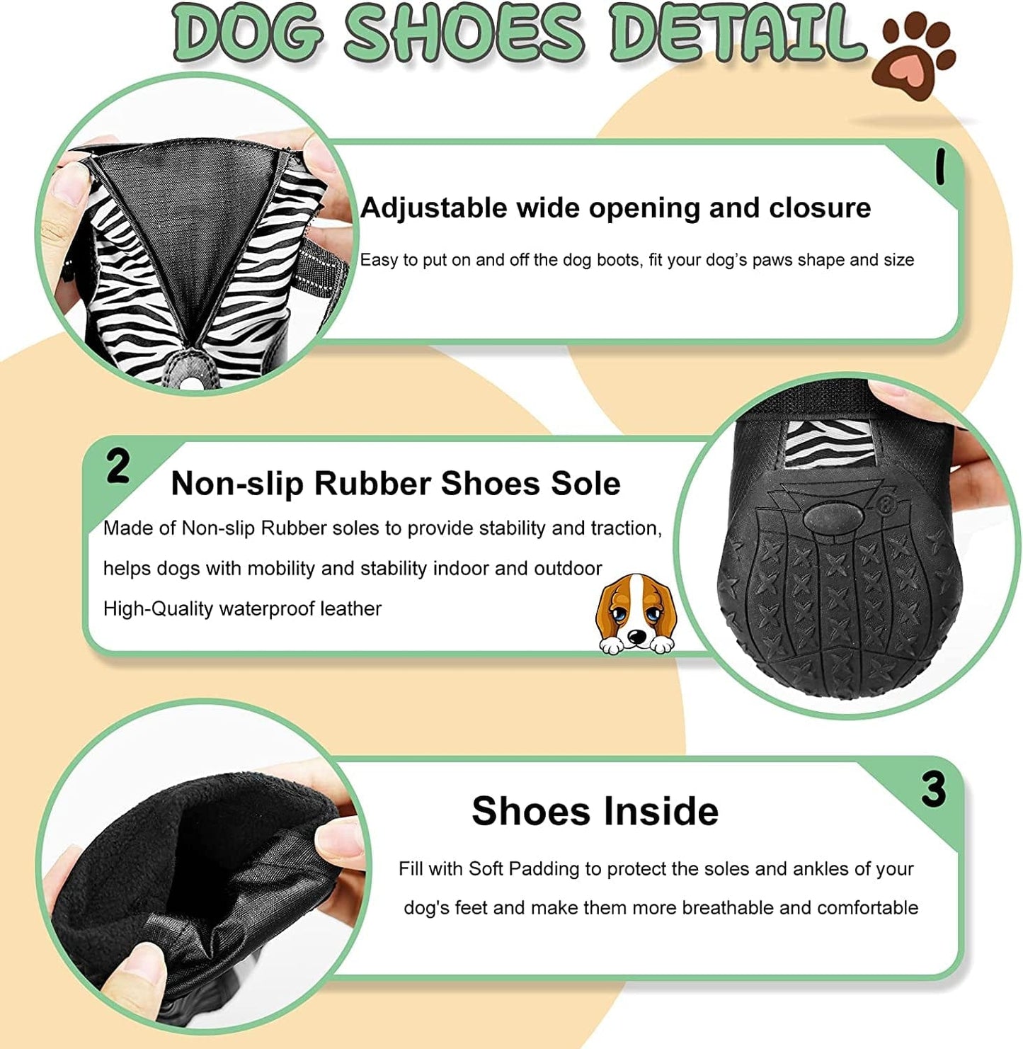 KEIYALOE Dog Shoes Breathable for Rain Summer Hot Pavement with Reflective Strips, Dog Boots for Puppies Small Medium Large Dogs, Anti-Slip Puppy Shoes Paw Protector for Mud Hiking Running 4PCS Animals & Pet Supplies > Pet Supplies > Dog Supplies > Dog Apparel KEIYALOE   