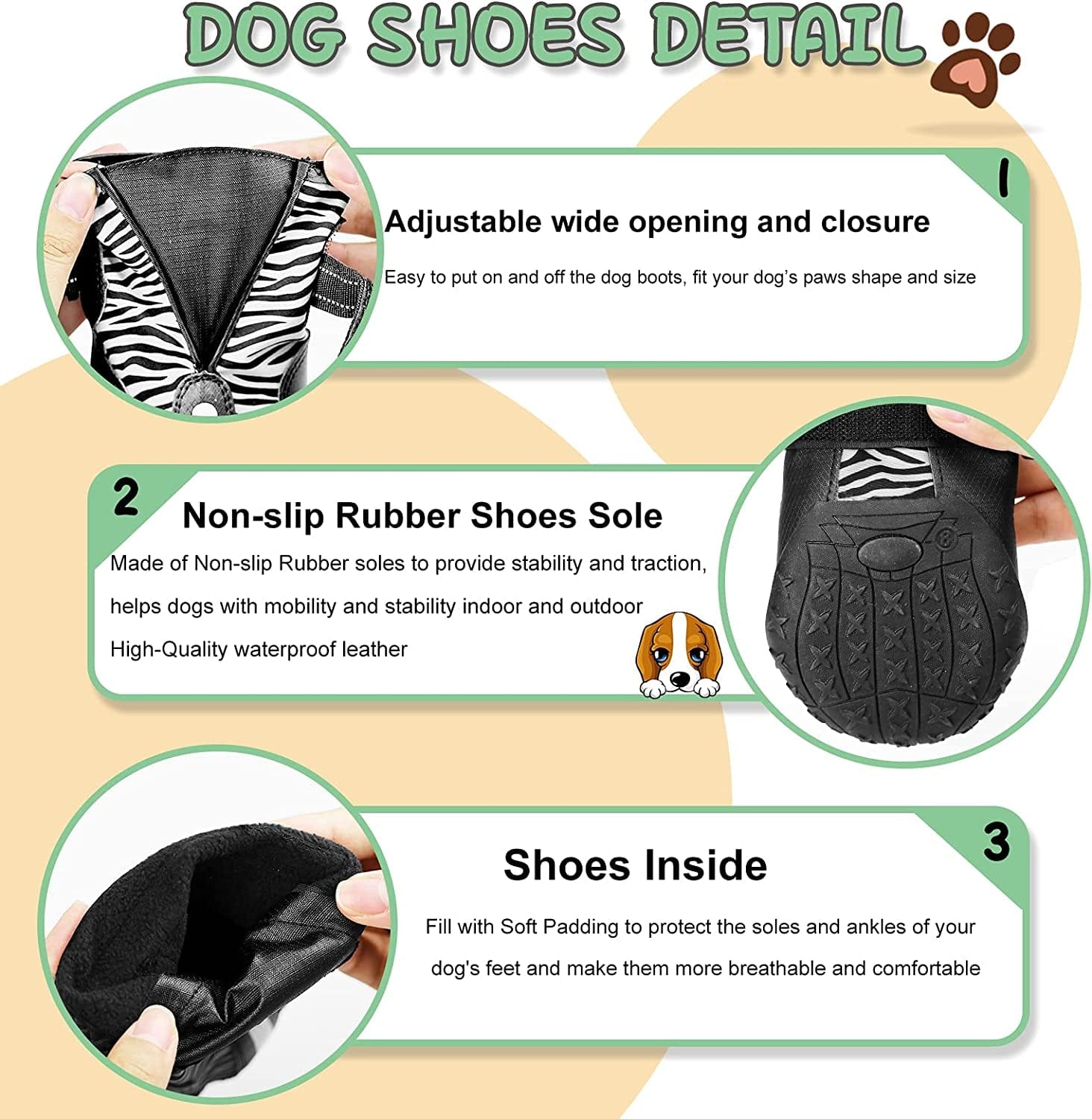 KEIYALOE Dog Shoes Breathable for Rain Summer Hot Pavement with Reflective Strips, Dog Boots for Puppies Small Medium Large Dogs, Anti-Slip Puppy Shoes Paw Protector for Mud Hiking Running 4PCS Animals & Pet Supplies > Pet Supplies > Dog Supplies > Dog Apparel KEIYALOE   