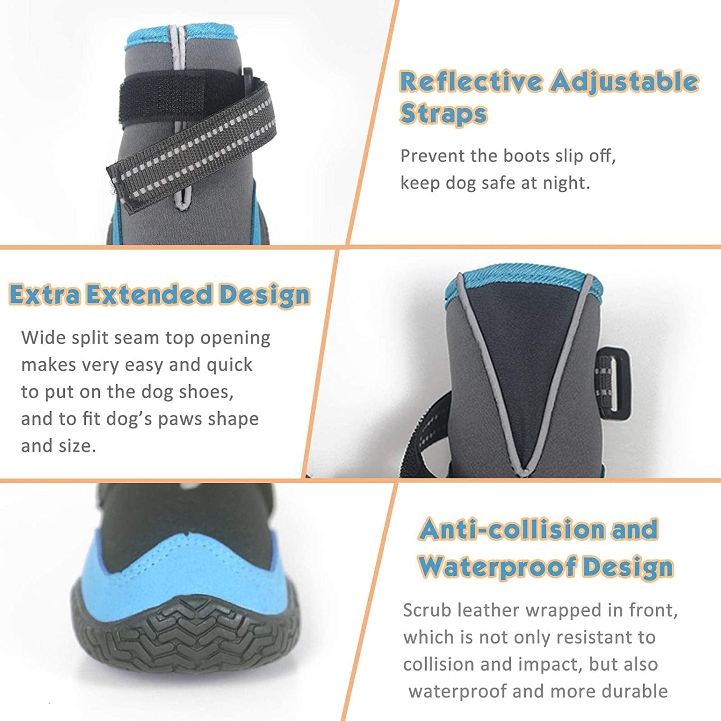 KEIYALOE Dog Shoes for Hot Pavement Dogs Boots Heat Protection Paw Breathable Non-Slip Waterproof Adjustable Reflective Straps for Small Medium Large Dogs Animals & Pet Supplies > Pet Supplies > Dog Supplies > Dog Apparel KEIYALOE   