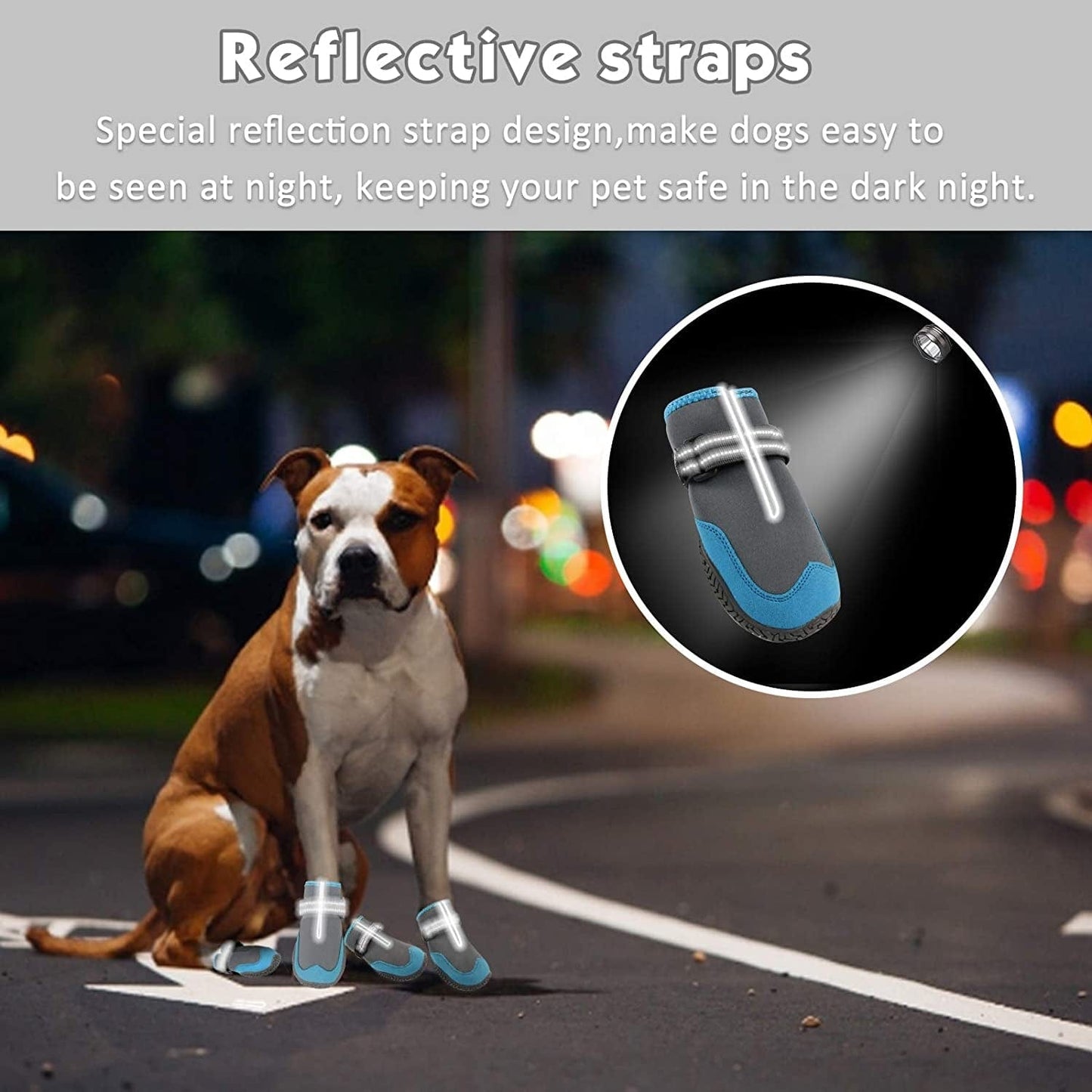 KEIYALOE Dog Shoes for Hot Pavement Dogs Boots Heat Protection Paw Breathable Non-Slip Waterproof Adjustable Reflective Straps for Small Medium Large Dogs Animals & Pet Supplies > Pet Supplies > Dog Supplies > Dog Apparel KEIYALOE   