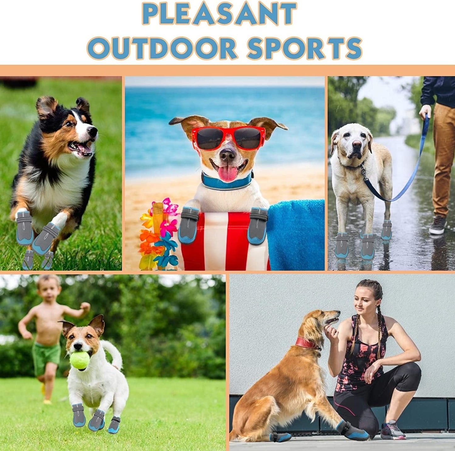 KEIYALOE Dog Shoes for Hot Pavement Dogs Boots Heat Protection Paw Breathable Non-Slip Waterproof Adjustable Reflective Straps for Small Medium Large Dogs Animals & Pet Supplies > Pet Supplies > Dog Supplies > Dog Apparel KEIYALOE   