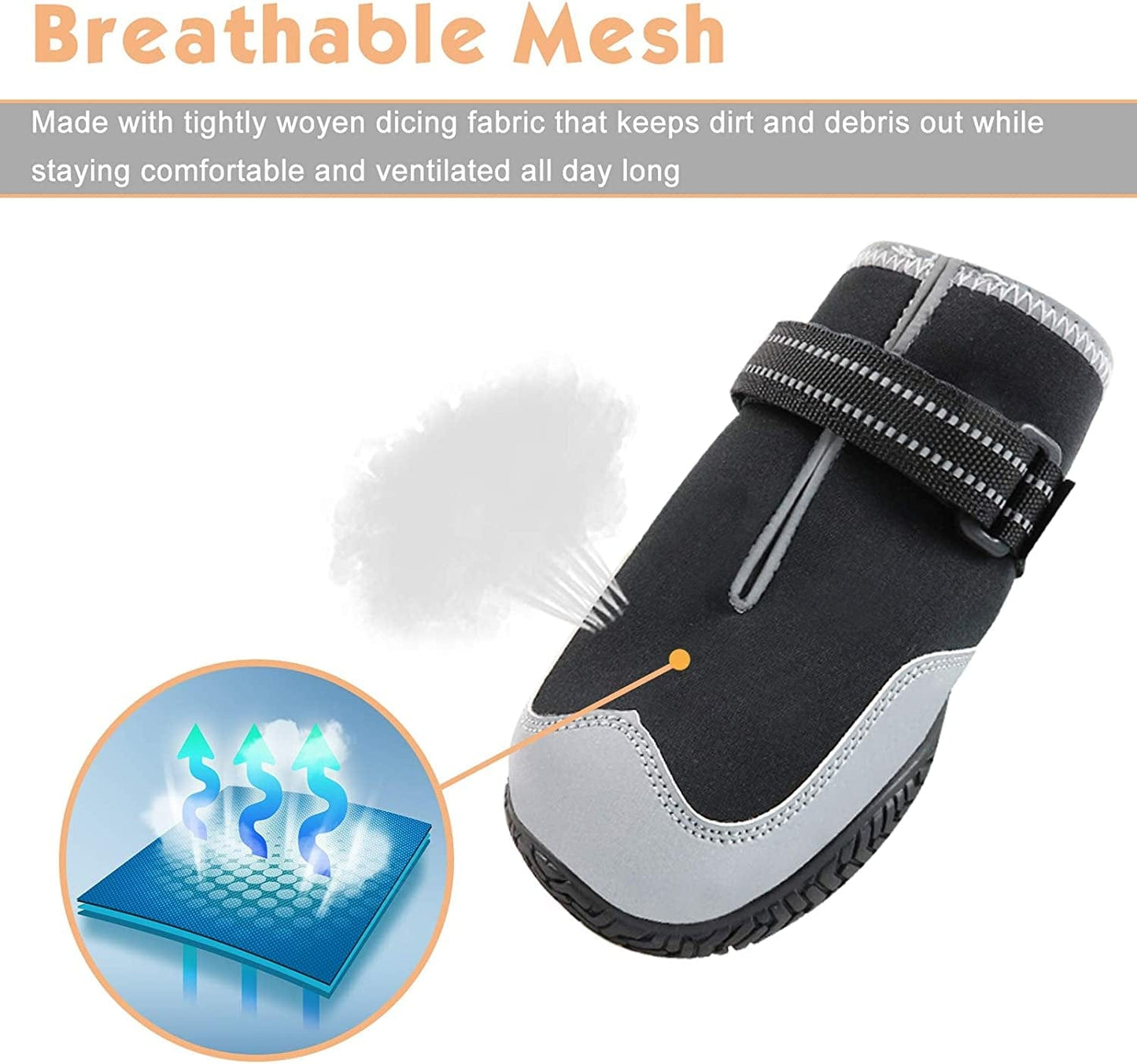 KEIYALOE Dog Shoes Waterproof Dogs Boots Protection Paw Breathable Anti-Slip Dog Rain Shoes Size 2: 2.68" X 1.69" (L*W) (Pack of 4) Animals & Pet Supplies > Pet Supplies > Dog Supplies > Dog Apparel KEIYALOE   