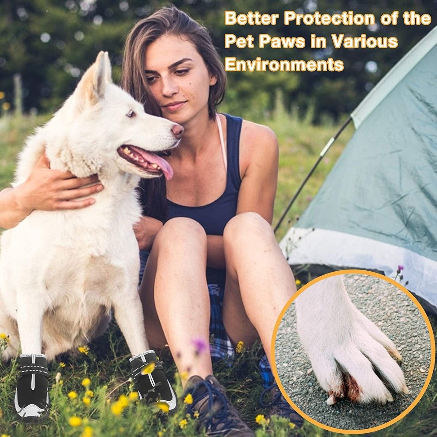 KEIYALOE Dog Shoes Waterproof Dogs Boots Protection Paw Breathable Anti-Slip Dog Rain Shoes Size 2: 2.68" X 1.69" (L*W) (Pack of 4) Animals & Pet Supplies > Pet Supplies > Dog Supplies > Dog Apparel KEIYALOE   