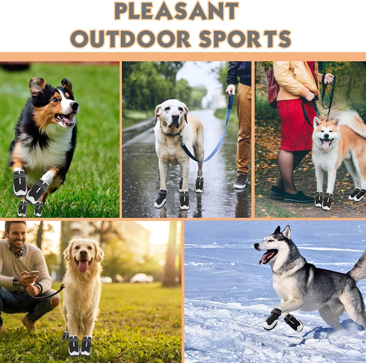 KEIYALOE Dog Shoes Waterproof Dogs Boots Protection Paw Breathable Anti-Slip Dog Rain Shoes Size 2: 2.68" X 1.69" (L*W) (Pack of 4) Animals & Pet Supplies > Pet Supplies > Dog Supplies > Dog Apparel KEIYALOE   