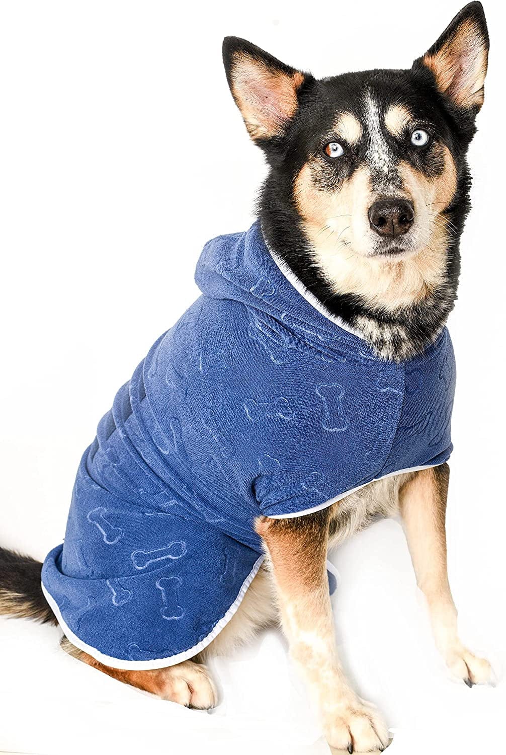 Kendall Wags Dog Hooded Bathrobe Premium Microfiber Quick Drying