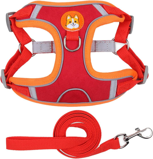 KIDOZI No Pull Dog Harness, Adjustable Reflective Dog Vest Harness for Medium Dogs, Pet Harness with Soft Padded Vest (Red) Animals & Pet Supplies > Pet Supplies > Dog Supplies > Dog Apparel KIDOZI RED S 