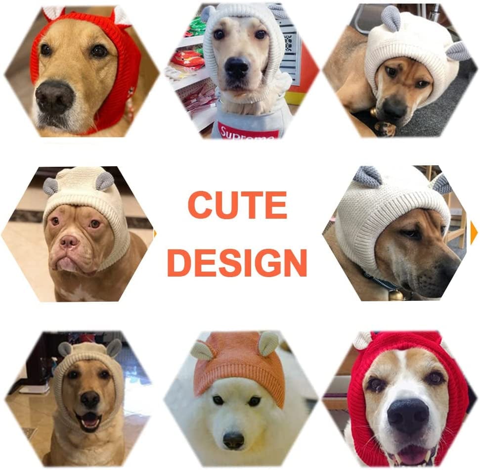 Knitted Dog Hats Dog Ear Cover Dog Warm Muffs for Winter Protection Pet Head Wrap Bunny Costume Snood for Medium to Large Dogs Cats,Grey Animals & Pet Supplies > Pet Supplies > Dog Supplies > Dog Apparel LOVECENTRAL   