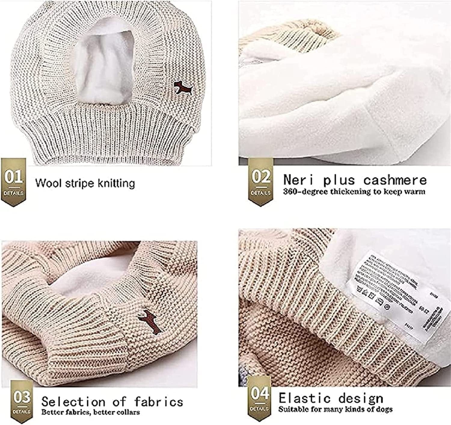 Knitted Warm Pet Earmuffs, Winter Dog Warm Knitted Hat, with Neck and Ear Warm, for Noise Protection, Anxiety Relief Animals & Pet Supplies > Pet Supplies > Dog Supplies > Dog Apparel Gecau   