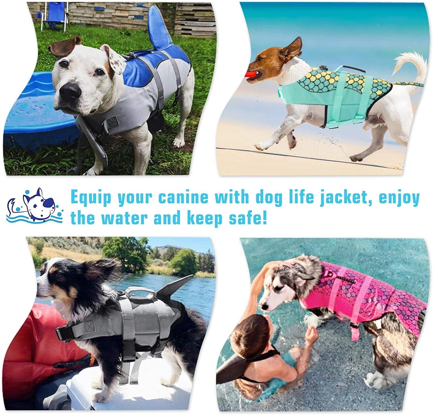 KOESON Dog Life Jacket Mermaid, Dog Life Vest for Small, Medium & Large Breeds Pet Float Coat for Boating/Swimming, Reflective Swimming Safety Vest with Rescue Handle Pink XS Animals & Pet Supplies > Pet Supplies > Dog Supplies > Dog Apparel KOESON   