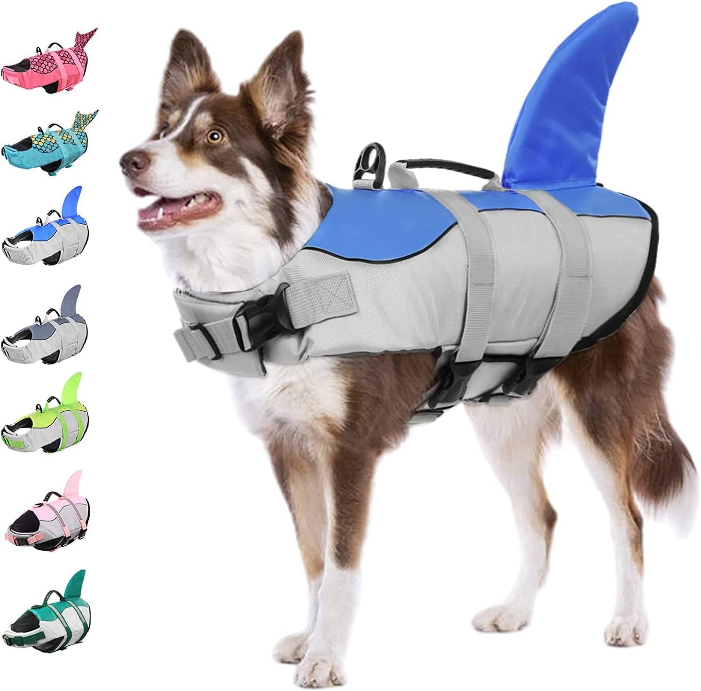 KOESON Dog Life Jacket Mermaid, Dog Life Vest for Small, Medium & Large Breeds Pet Float Coat for Boating/Swimming, Reflective Swimming Safety Vest with Rescue Handle Pink XS Animals & Pet Supplies > Pet Supplies > Dog Supplies > Dog Apparel KOESON Blue Large 