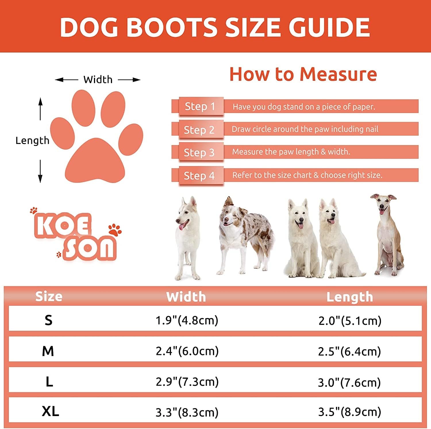 KOESON Waterproof Dog Boots Winter Pet Shoes, Outdoor Pet Snow Booties with Reflective Straps, Cold Weather Paw Protector with Anti-Slip Sole for Medium Large Dogs 4 Pcs Red M Animals & Pet Supplies > Pet Supplies > Dog Supplies > Dog Apparel KOESON   