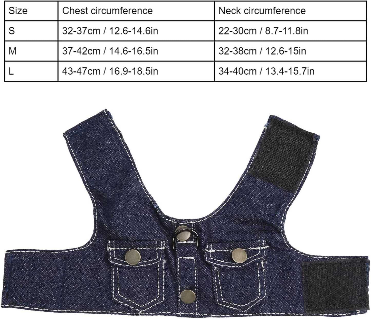 KUIDAMOS Dog Jean Jacket Harness, Prevent Choking Vest Design Dog Jean Harness for Pet(Dark Blue, L) Animals & Pet Supplies > Pet Supplies > Dog Supplies > Dog Apparel KUIDAMOS   