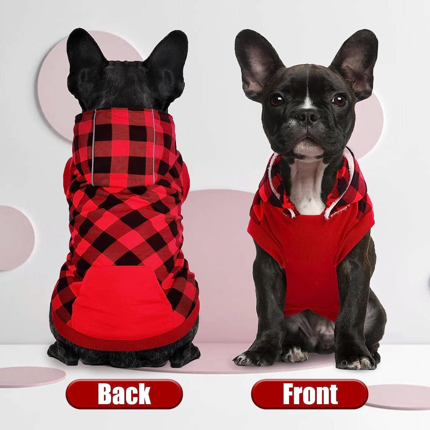 Kuoser British Style Plaid Dog Winter Coat, Windproof Cozy Cold Weather Dog Coat Fleece Lining Dog Apparel Reflective Dog Jacket Dog Vest for Small Medium Dogs with Removable Hat（Xxs-3Xl） Animals & Pet Supplies > Pet Supplies > Dog Supplies > Dog Apparel Kuoser   