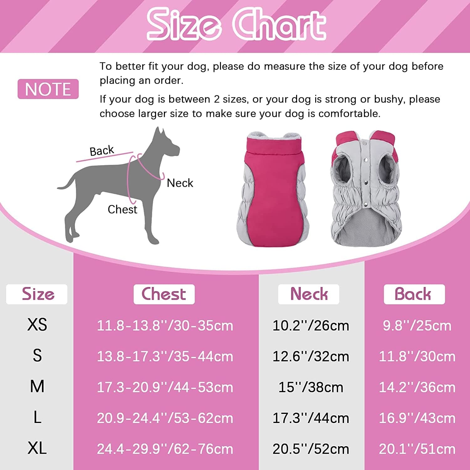 Kuoser Padded Dog Coat, Warm Dog Jacket with Thicken Furry Collar, Dog Cold Weather Coats for Small Medium Dogs Reflective Windproof Dog Clothes XS-XL Animals & Pet Supplies > Pet Supplies > Dog Supplies > Dog Apparel Kuoser   