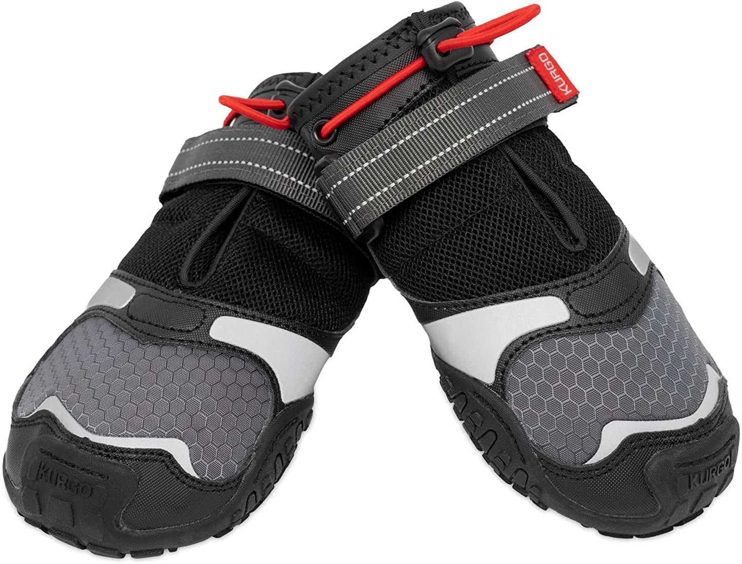Kurgo Blaze Cross Dog Shoes - Winter Boots for Dogs, All Season Paw Protectors - for Hot Pavement and Snow - Water Resistant, Reflective, No Slip - Includes 2 Shoes - Chili Red/Black - L Animals & Pet Supplies > Pet Supplies > Dog Supplies > Dog Apparel Radio Systems Corporation Blaze Shoes 2 Count Large