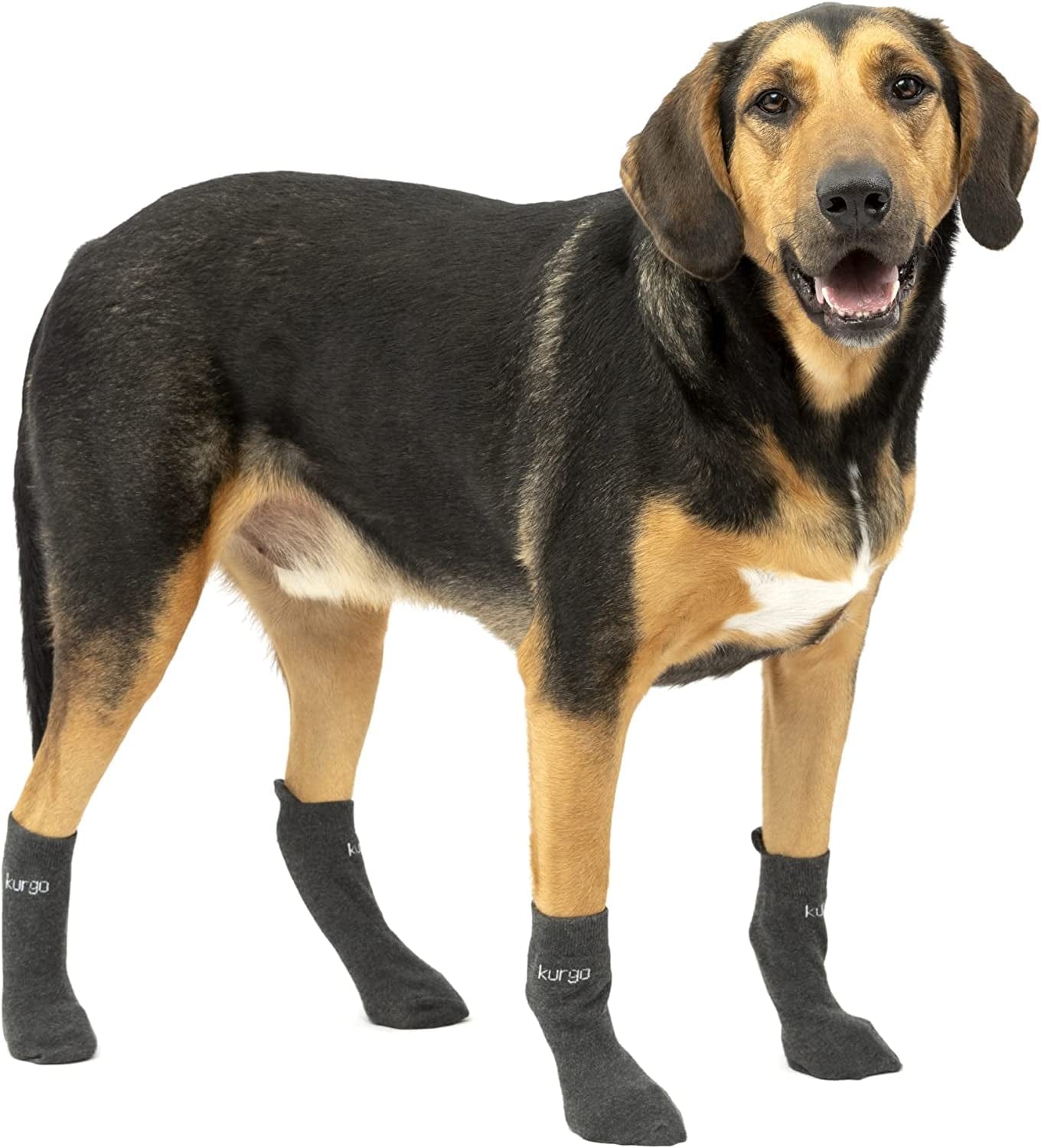 Kurgo Blaze Cross Dog Shoes - Winter Boots for Dogs, All Season Paw Protectors - for Hot Pavement and Snow - Water Resistant, Reflective, No Slip - Includes 2 Shoes - Chili Red/Black - L Animals & Pet Supplies > Pet Supplies > Dog Supplies > Dog Apparel Radio Systems Corporation Blaze Socks 4 Count Large
