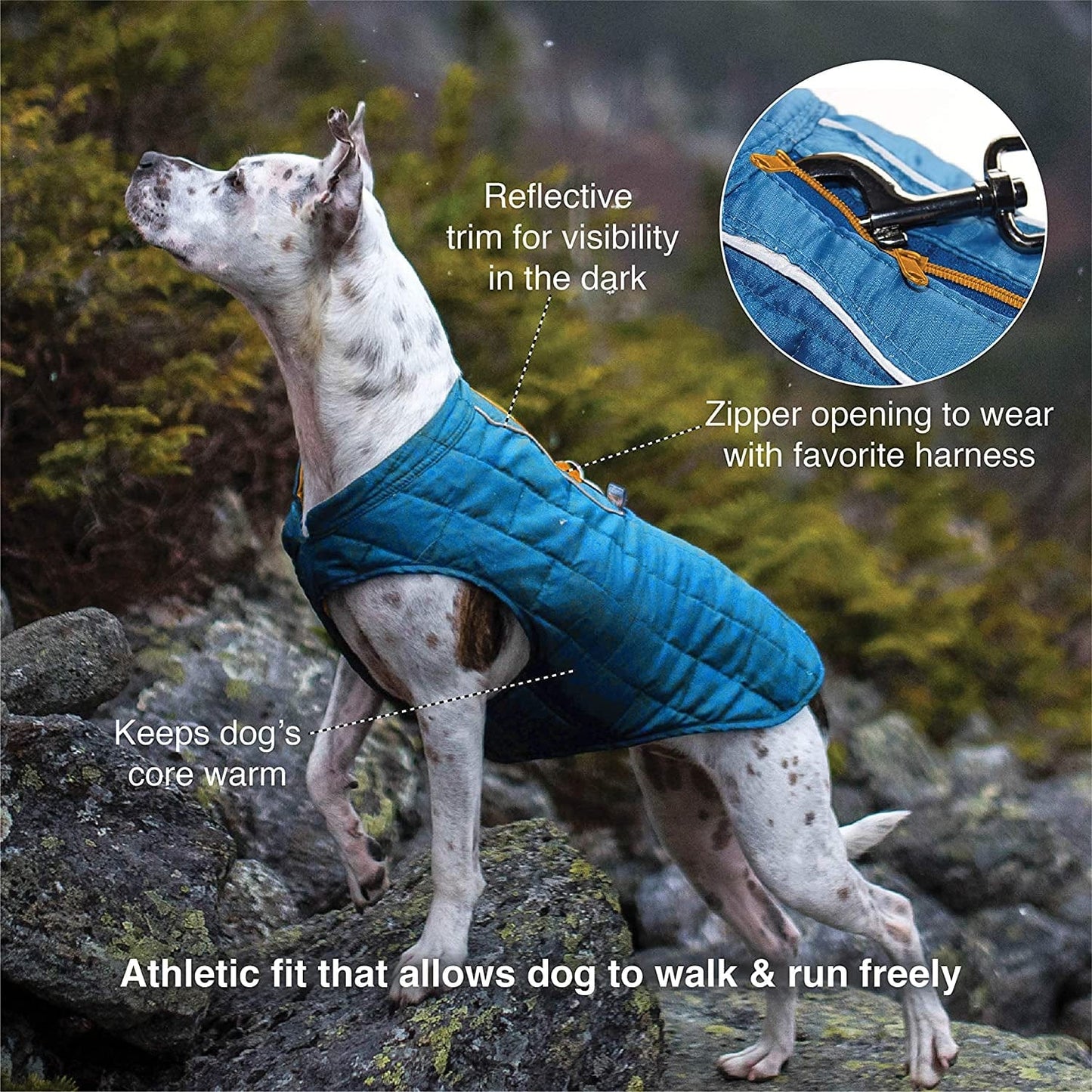Kurgo Dog Jacket, Reversible Winter Jacket for Dogs, Pet Coat for Hiking, Water Resistant, Reflective, Lightweight, Wear with Harness, Athletic, Loft Jacket (Liberty Floral, XS) Animals & Pet Supplies > Pet Supplies > Dog Supplies > Dog Apparel Radio Systems Corporation   