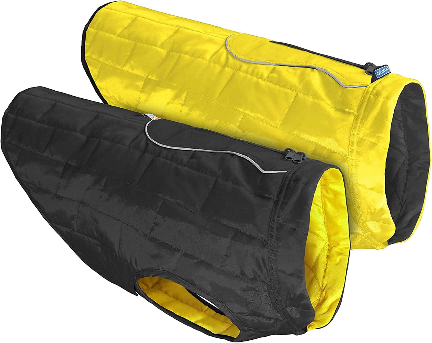Kurgo Dog Jacket, Reversible Winter Jacket for Dogs, Pet Coat for Hiking, Water Resistant, Reflective, Lightweight, Wear with Harness, Athletic, Loft Jacket (Liberty Floral, XS) Animals & Pet Supplies > Pet Supplies > Dog Supplies > Dog Apparel Radio Systems Corporation Black/Yellow Extra Small 
