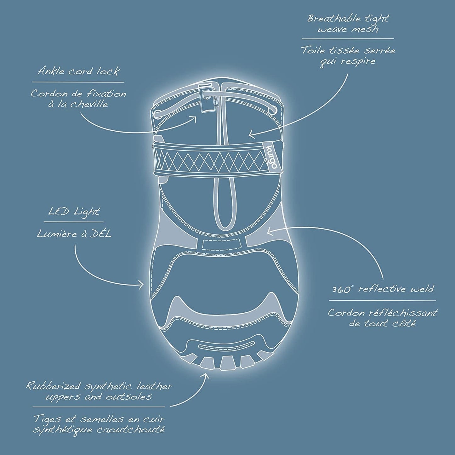 Kurgo Step N’ Strobe Dog Shoes | Water Resistant Dog Shoes | Snow Boots for Dogs | anti Slip Pet Boots | Dog Shoes for Hot Pavement | Reflective | Set of 4 (Xx-Small), Black/Orange (K01352) Animals & Pet Supplies > Pet Supplies > Dog Supplies > Dog Apparel Radio Systems Corporation   