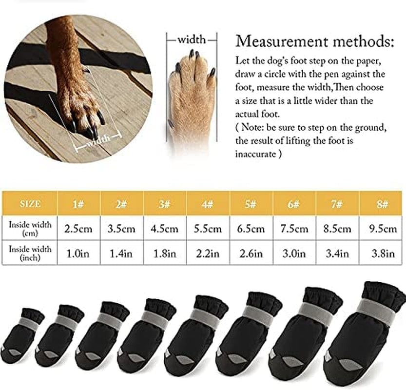 KUTKUT Dog Shoes for Small, Medium and Large Dogs | Winter Snow Waterproof Paw Protector | Pet Booties with Reflective Straps and Non-Slip Sole | Soft & Lightweight Dog Footwear (Size: 4) Animals & Pet Supplies > Pet Supplies > Dog Supplies > Dog Apparel JCPL   