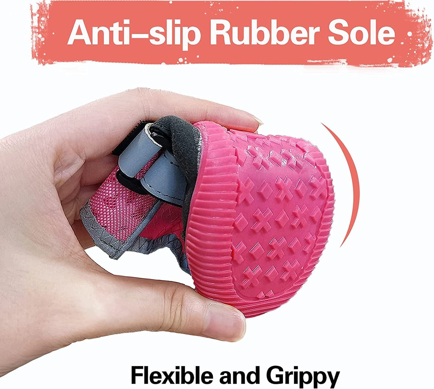 KYEESE 4Pcs Dog Shoes Waterproof Anti-Slip Bottom Breathable Dog Boots with Reflective Straps Adjustable Animals & Pet Supplies > Pet Supplies > Dog Supplies > Dog Apparel KYEESE   