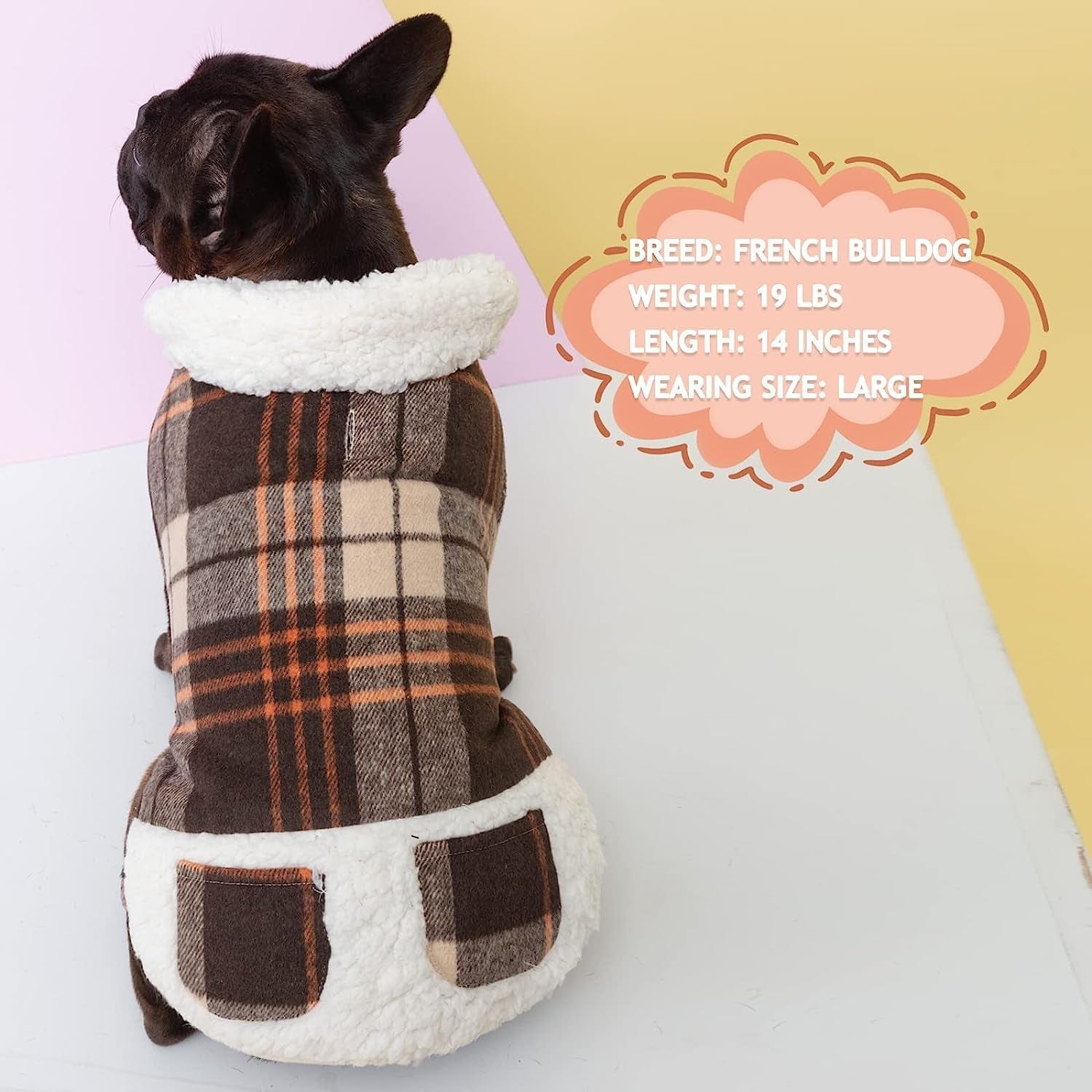 KYEESE Dog Jacket Checked Plaid with Leash Hole for Winter Windproof Soft Warm Lined Small Dogs Vest Cold Weather Coats with Pocket Animals & Pet Supplies > Pet Supplies > Dog Supplies > Dog Apparel kyeese   