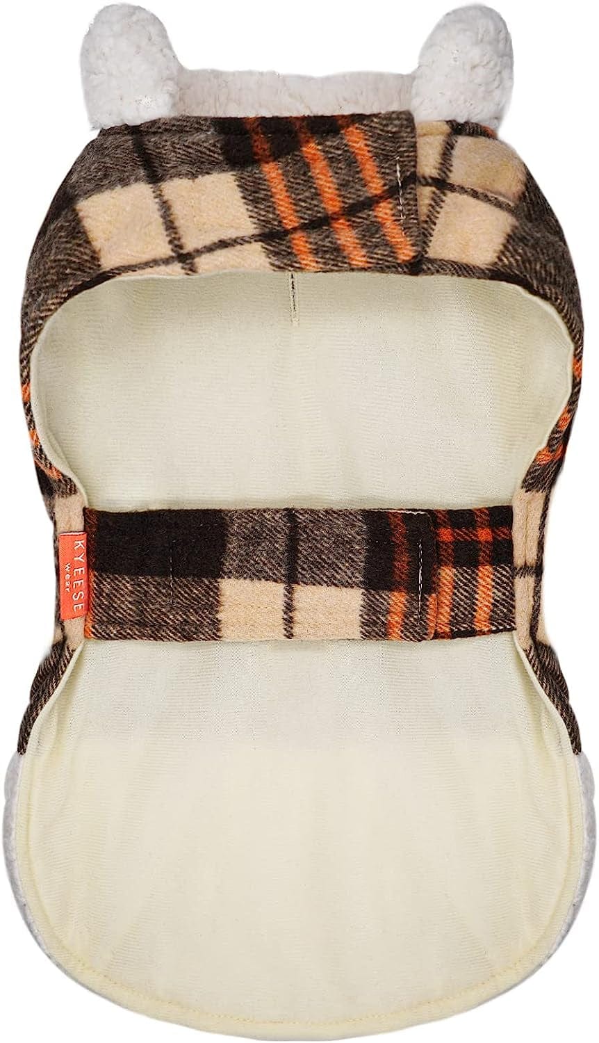 KYEESE Dog Jacket Checked Plaid with Leash Hole for Winter Windproof Soft Warm Lined Small Dogs Vest Cold Weather Coats with Pocket Animals & Pet Supplies > Pet Supplies > Dog Supplies > Dog Apparel kyeese   