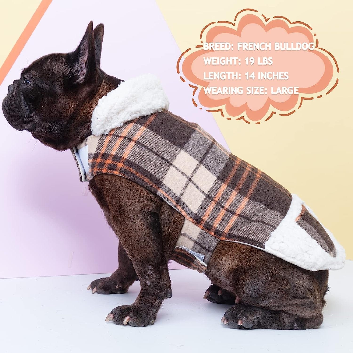 KYEESE Dog Jacket Checked Plaid with Leash Hole for Winter Windproof Soft Warm Lined Small Dogs Vest Cold Weather Coats with Pocket Animals & Pet Supplies > Pet Supplies > Dog Supplies > Dog Apparel kyeese   