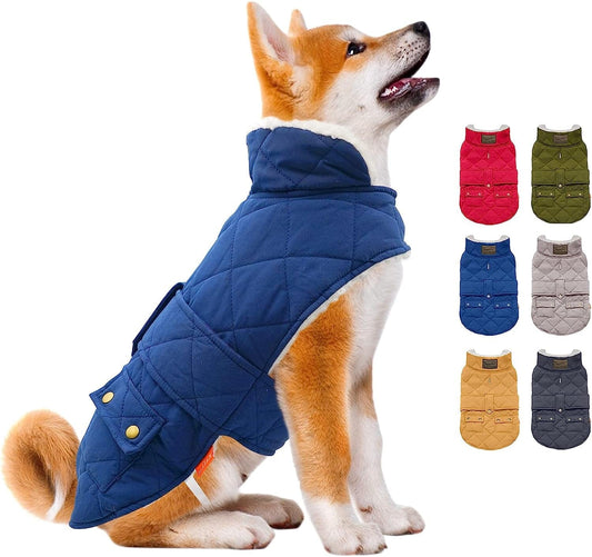 KYEESE Dog Jacket for Large Dogs Winter Windproof Fleece Lined Dog Vest Cold Weather Coats with Leash Hole Animals & Pet Supplies > Pet Supplies > Dog Supplies > Dog Apparel kyeese 1# Blue XXX-Large 