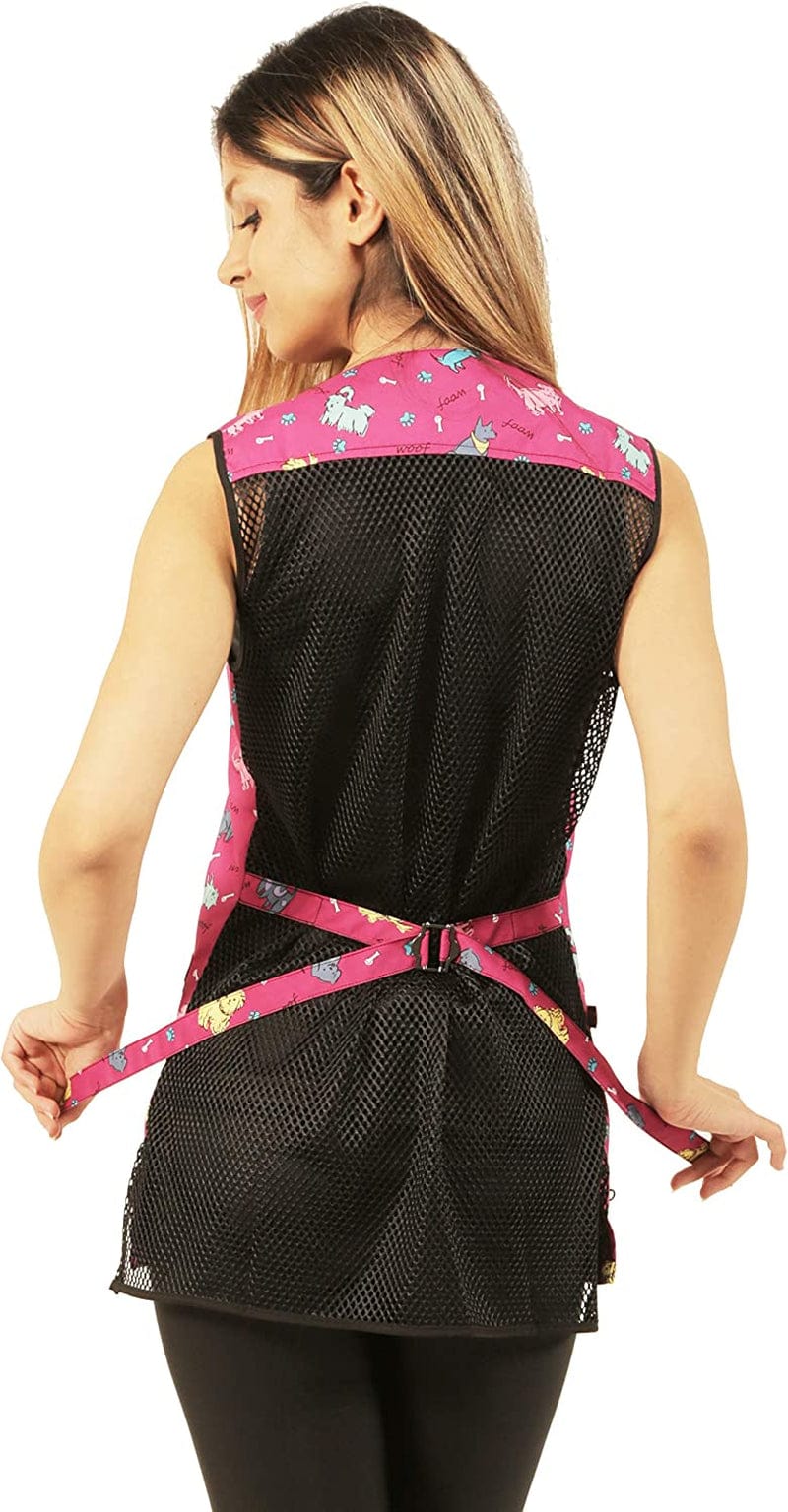 Ladybird Line Pink Covered Zipper Waterproof Dog Design Grooming Vest (X-Large) Animals & Pet Supplies > Pet Supplies > Dog Supplies > Dog Apparel Ladybird Line   