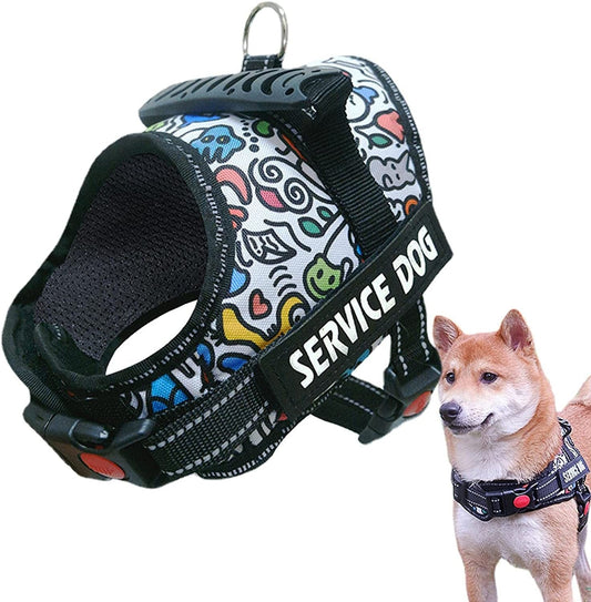 Large Dog Harness - Adjustable Safety Reflective Vest with Silicon Handle,Easy to Wear Pet Chest Harness Chest Dog Leash for Outdoor Activity Huugy Animals & Pet Supplies > Pet Supplies > Dog Supplies > Dog Apparel huuGY L  