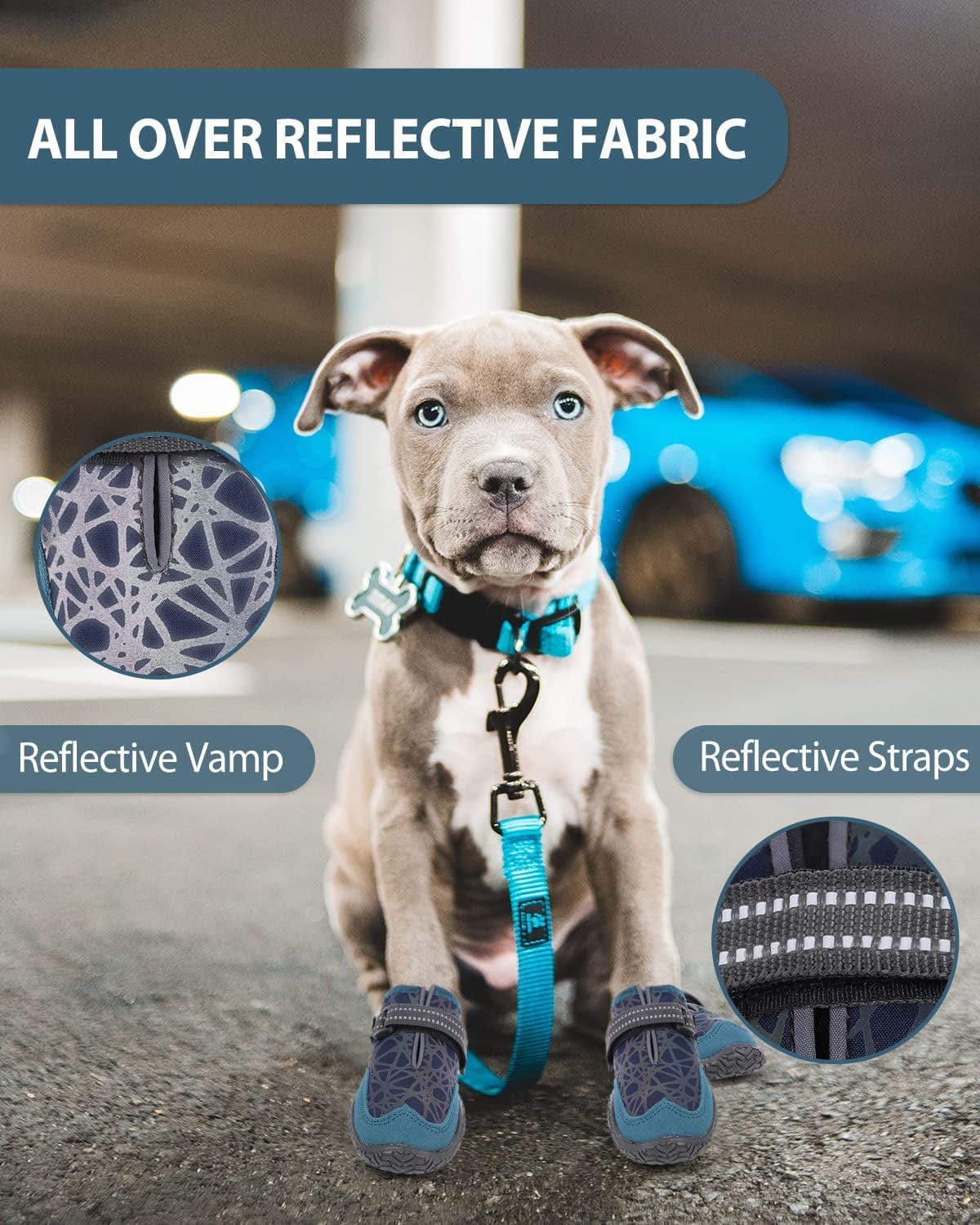 LETSQK Dog Boots, Dog Shoes with Adjustable Reflective Straps for Medium Large Dogs, Non-Slip Waterproof Snow Boots Rain Boots for Dogs, Warm Hiking Paw Protector for Medium Large Dogs, 4Pcs Animals & Pet Supplies > Pet Supplies > Dog Supplies > Dog Apparel LETSQK   