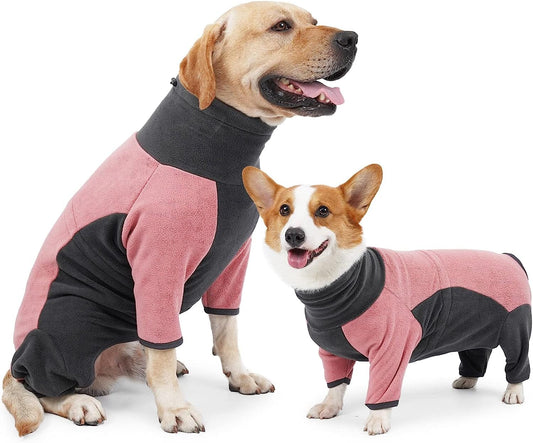 LIANZIMAU Fleece Dog Coat with Legs Warm Coats & Jackets for Dog Cold Weather Coats for Small Medium Large Pet Indoor & Outdoor Wear Animals & Pet Supplies > Pet Supplies > Dog Supplies > Dog Apparel LIANZIMAU Pink S (Pack of 1) 