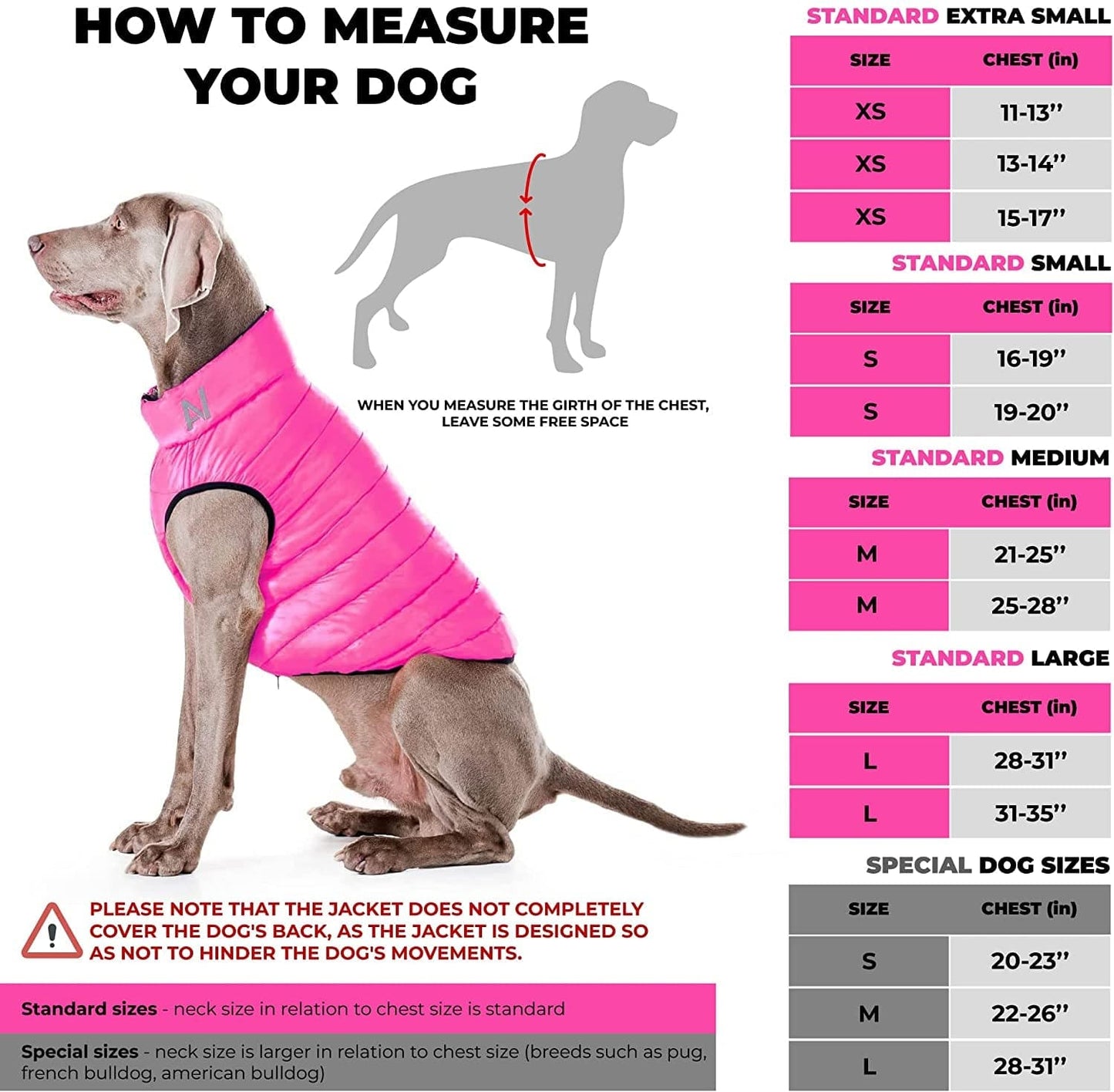 Lightweight Reversible Winter Dog Coat - Warm Dog Jacket - Water Resistant Windproof - Insulated Dog Jacket for Small, Medium & Large Dogs - Comfortable Dog Puffer Vest - S 35- Pink Purple Animals & Pet Supplies > Pet Supplies > Dog Supplies > Dog Apparel AiryVest   