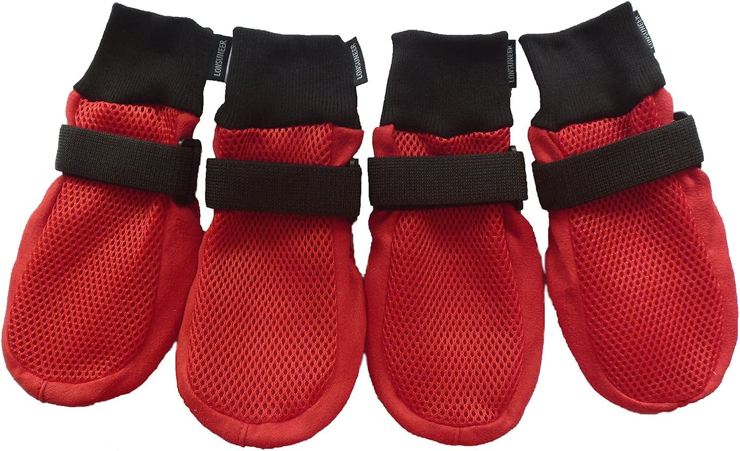 LONSUNEER Dog Boots Breathable and Protect Paws Soft Nonslip Soles Blue Color Size XS - Inner Sole Width 1.97 Inch Animals & Pet Supplies > Pet Supplies > Dog Supplies > Dog Apparel LONSUNEER Red X-Large - Inner Sole Width 3.15 Inch 
