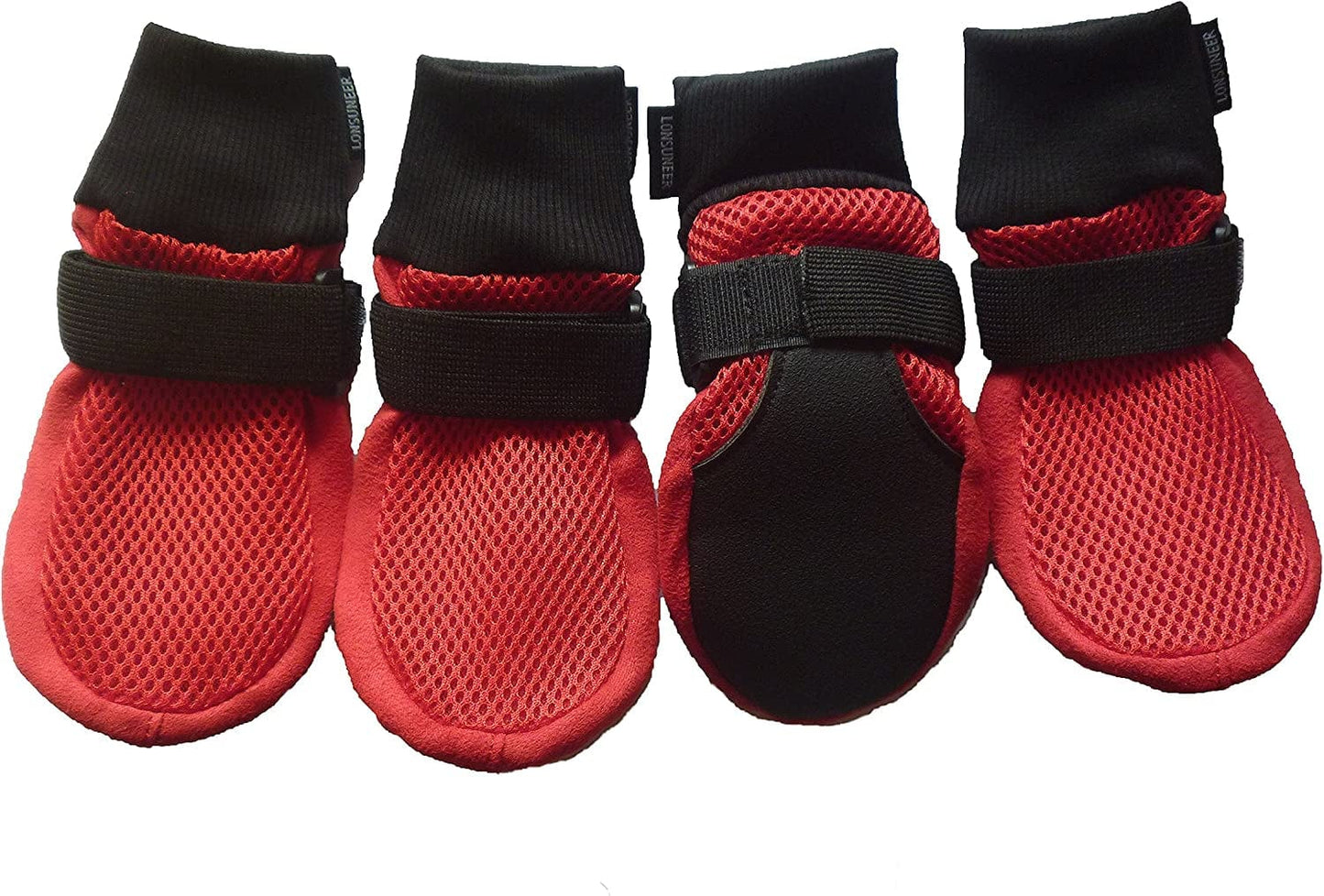 LONSUNEER Dog Boots Breathable and Protect Paws Soft Nonslip Soles Blue Color Size XS - Inner Sole Width 1.97 Inch Animals & Pet Supplies > Pet Supplies > Dog Supplies > Dog Apparel LONSUNEER Red Large - Inner Sole Width 2.83 Inch 