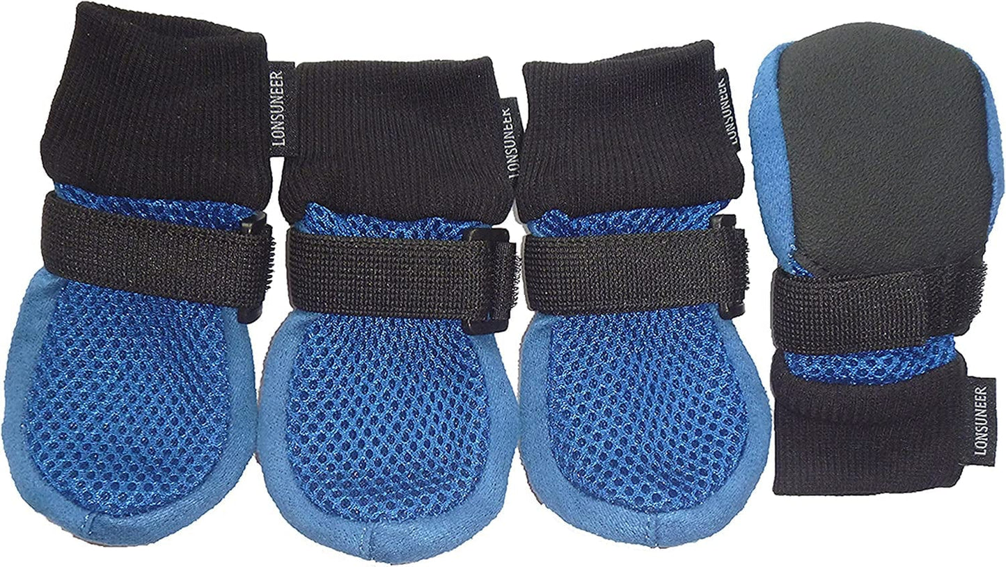 LONSUNEER Dog Boots Breathable and Protect Paws Soft Nonslip Soles Blue Color Size XS - Inner Sole Width 1.97 Inch Animals & Pet Supplies > Pet Supplies > Dog Supplies > Dog Apparel LONSUNEER Blue Small - Inner Sole Width 2.17 Inch 