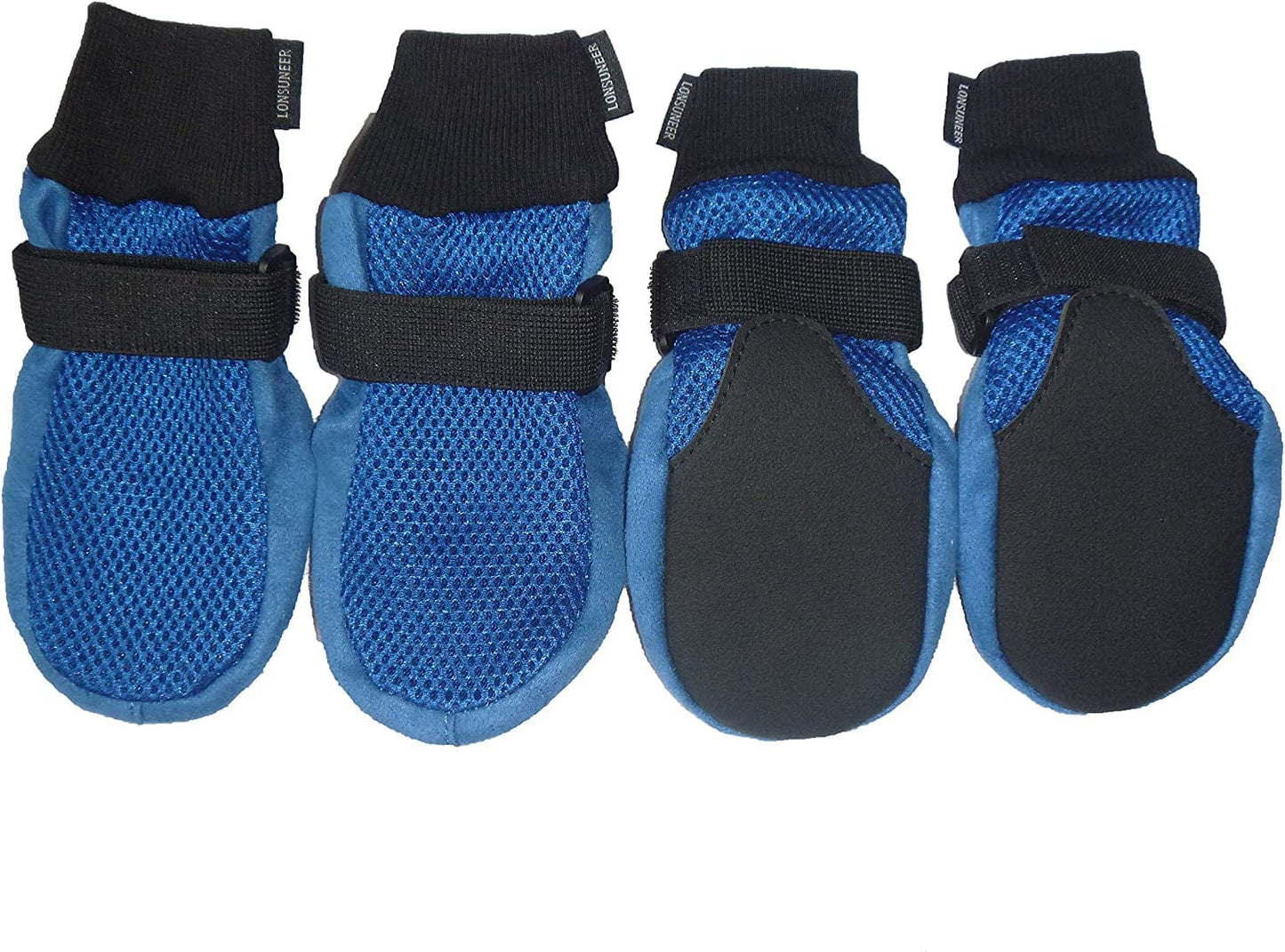 LONSUNEER Dog Boots Breathable and Protect Paws Soft Nonslip Soles Blue Color Size XS - Inner Sole Width 1.97 Inch Animals & Pet Supplies > Pet Supplies > Dog Supplies > Dog Apparel LONSUNEER Blue X-Large - Inner Sole Width 3.15 Inch 
