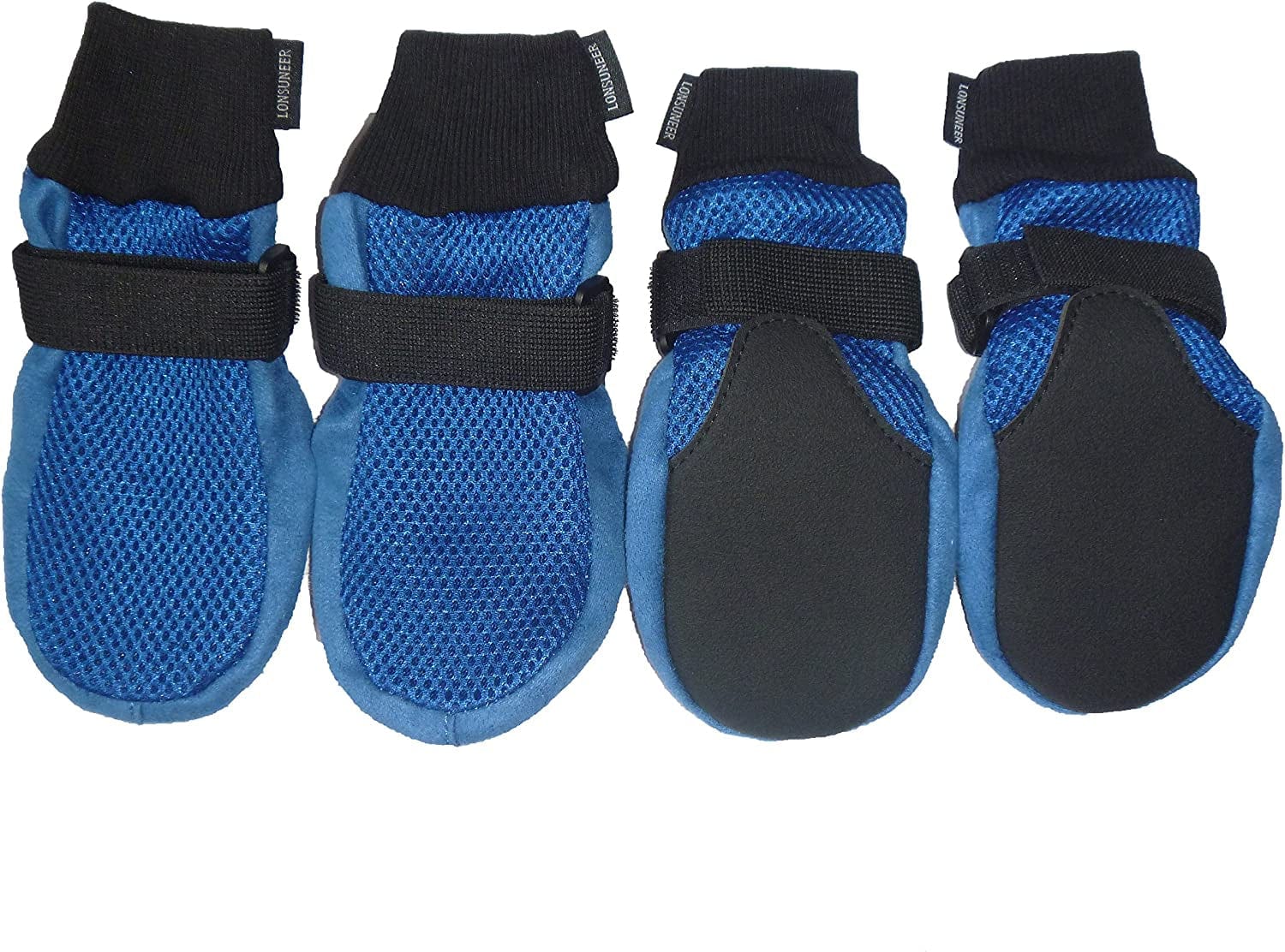 LONSUNEER Dog Boots Breathable and Protect Paws Soft Nonslip Soles Blue Color Size XS - Inner Sole Width 1.97 Inch Animals & Pet Supplies > Pet Supplies > Dog Supplies > Dog Apparel LONSUNEER Blue X-Large - Inner Sole Width 3.15 Inch 
