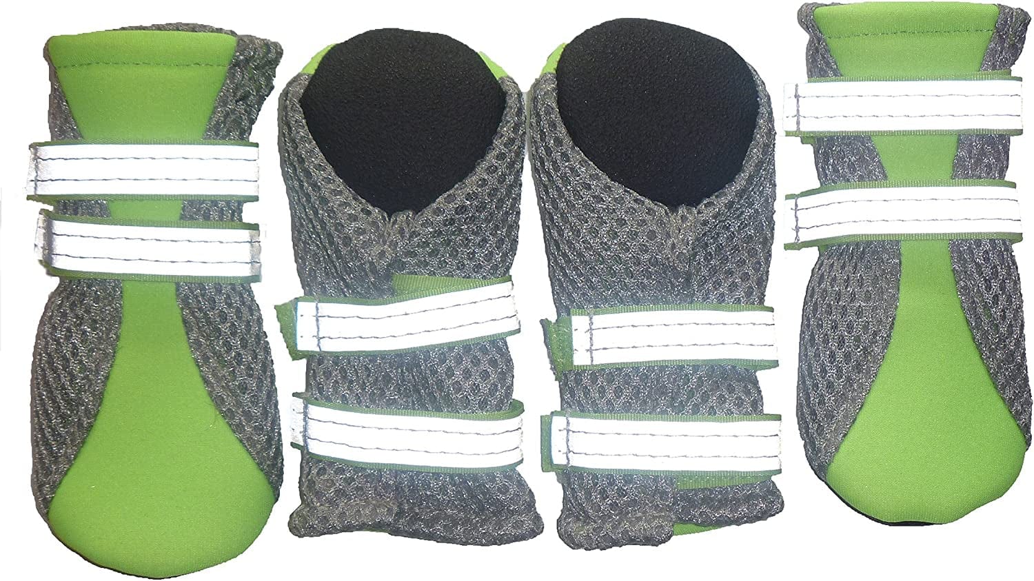 LONSUNEER Dog Boots Breathable and Protect Paws with Soft Nonslip Soles and Reflective Straps Size Medium Bright Green Animals & Pet Supplies > Pet Supplies > Dog Supplies > Dog Apparel Lifeful Bright Green Small 